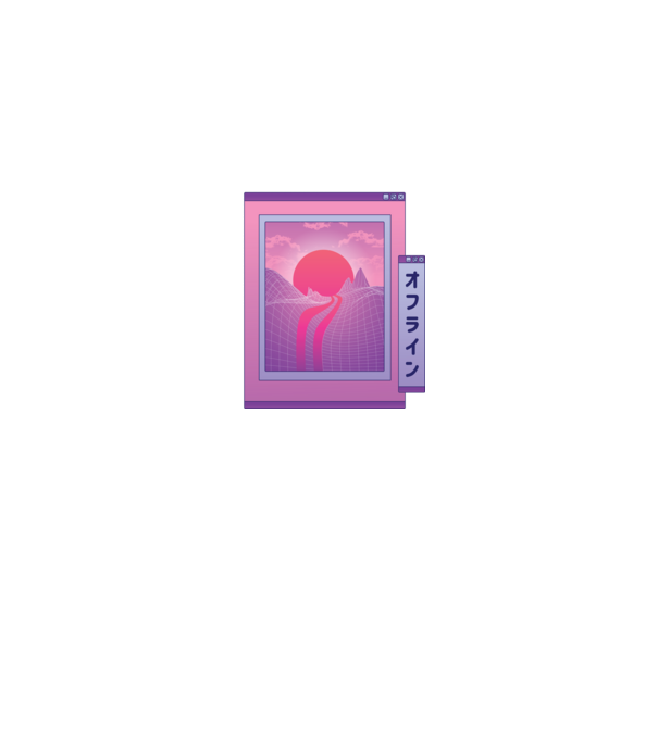 Retro wave minta királykék pólón