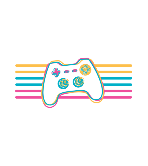 Retro Gamer Kontroller minta fehér pólón