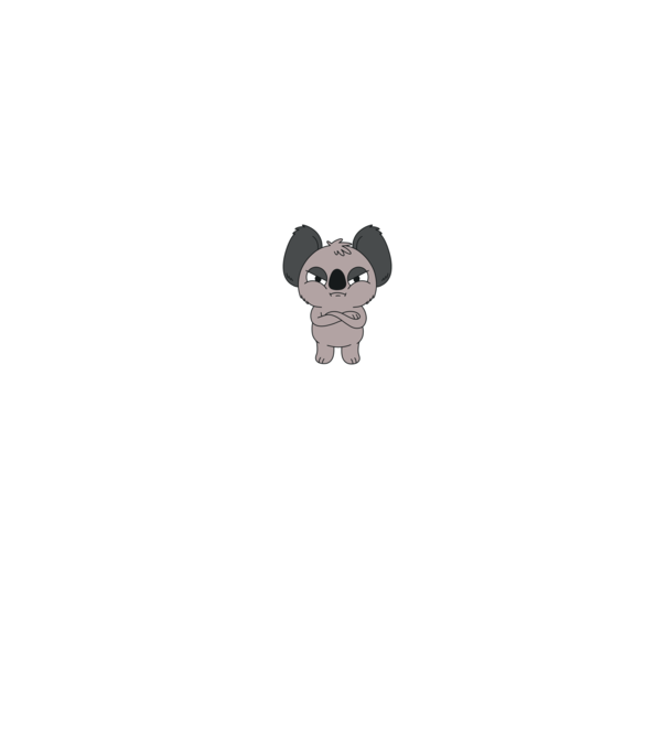 Mérges Koala minta szürke pólón