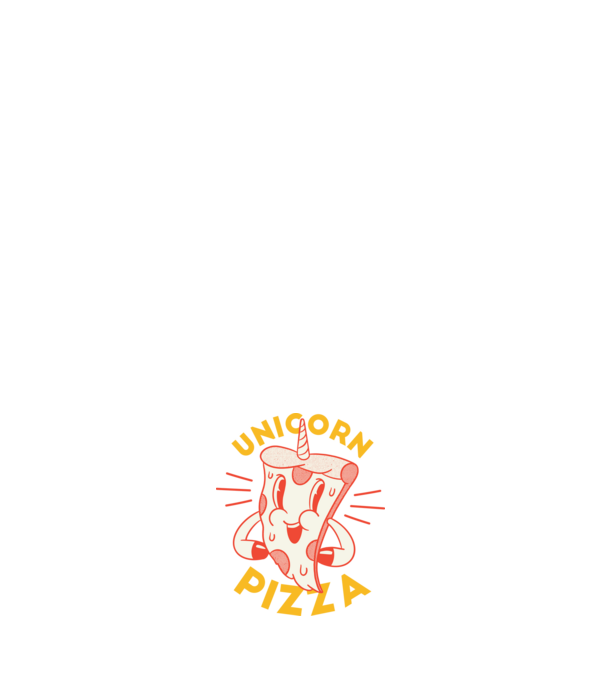 Unikornis Pizza minta fehér pólón