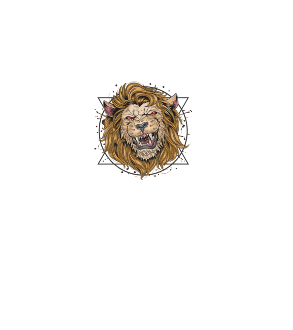 angry lion minta fekete pólón