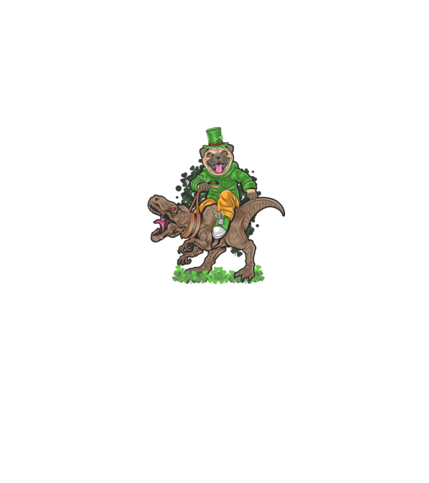 St Patrick Mopsz Dinoszaurusz minta farmerkék pólón