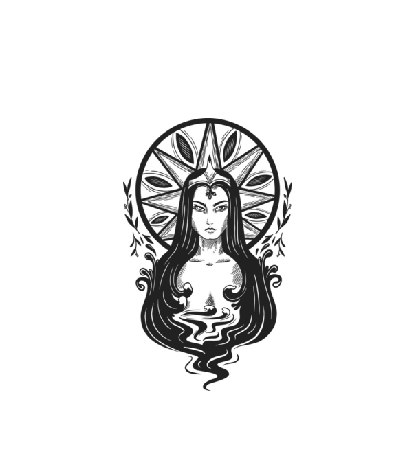 Dark Art Nouveau minta fehér pólón