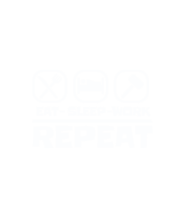 Eat Sleep Work minta fehér pólón