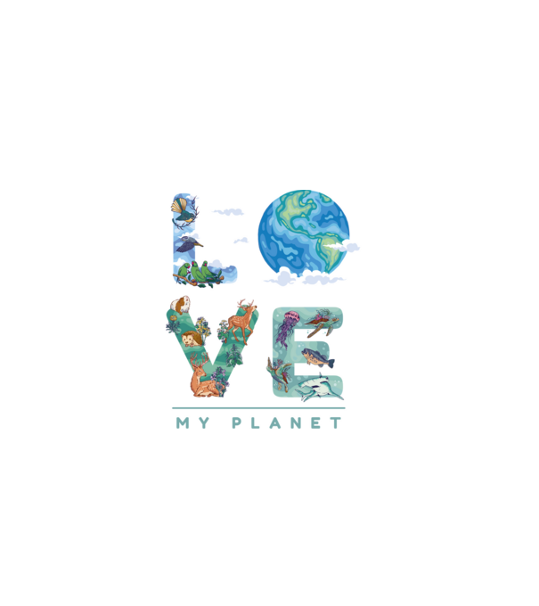 Love my Planet - Szeresd a Földet minta fekete pólón