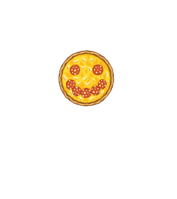 Mosolygós pizza minta fehér pólón