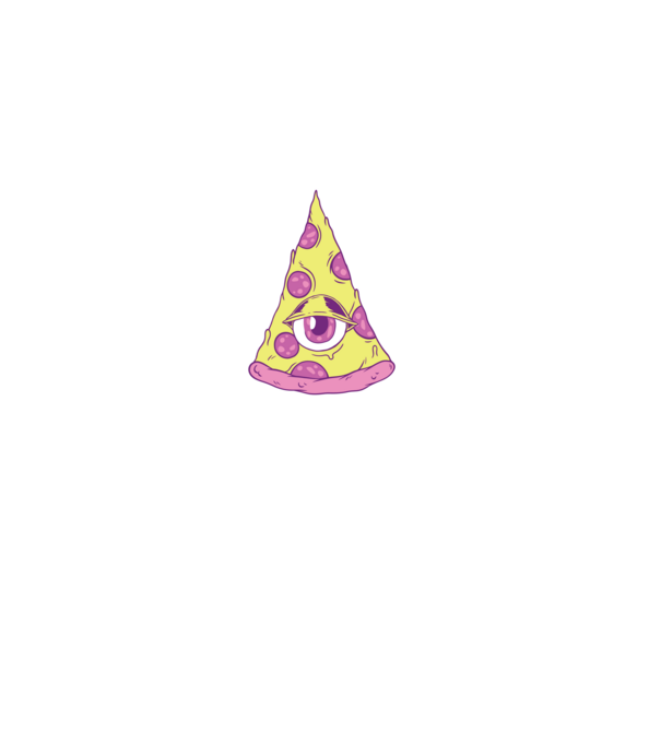 Illuminati Pizza minta szürke pólón