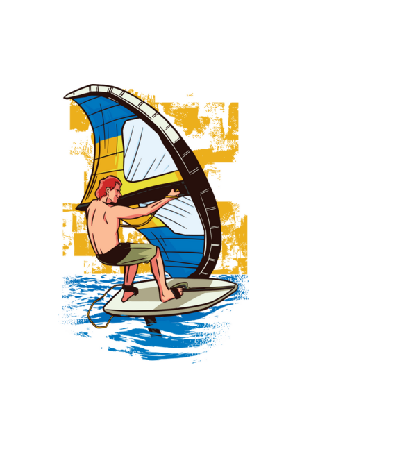 Wing Surfing minta világoskék pólón