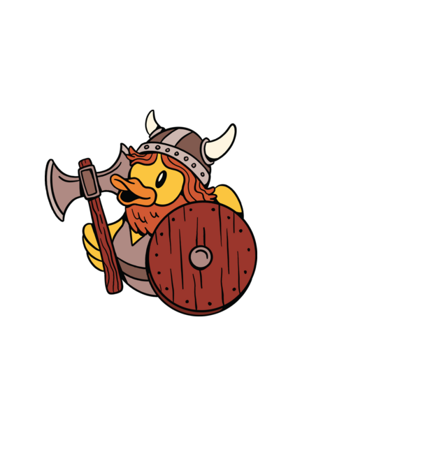 Viking Gumikacsa minta fehér pólón