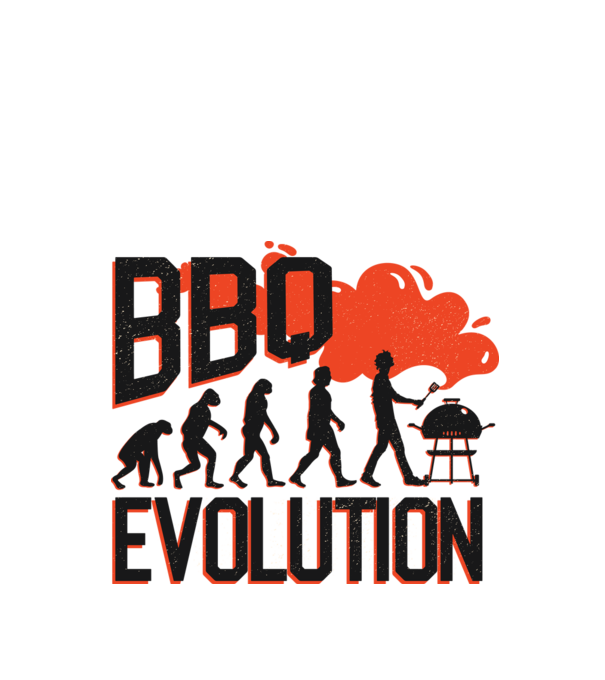 BBQ Evolúció Grillezés minta fehér pólón
