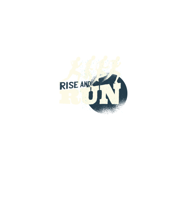 Rise and Run - Futóknak póló minta világoskék pólón