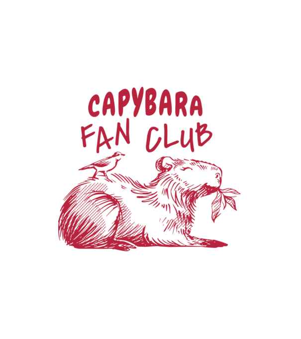Capybara fan club minta fehér pólón