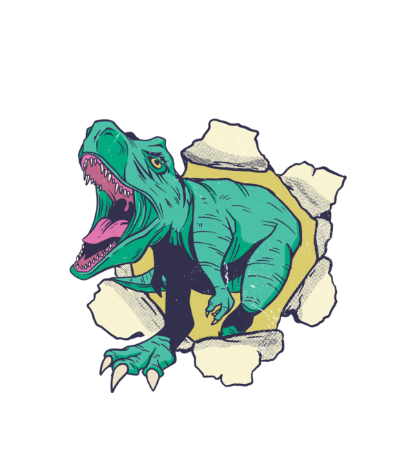 T-rex 3D minta fehér pólón
