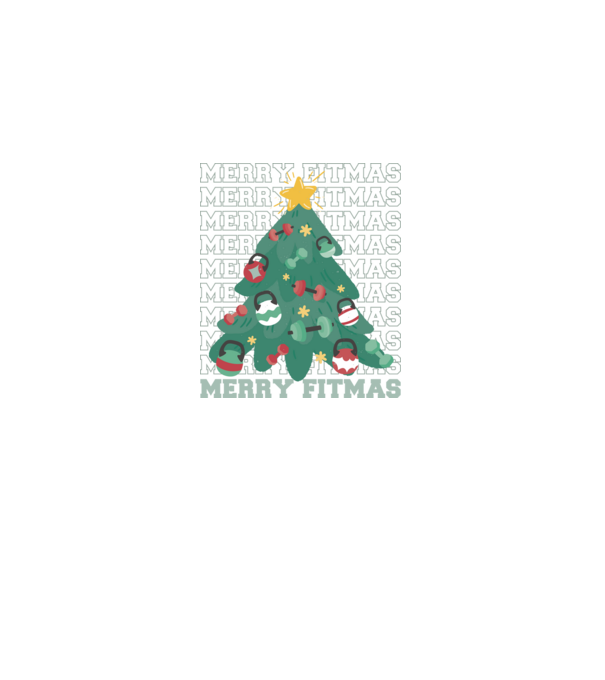 Merry Fitmas Karácsonyfa Fitness minta fekete pólón