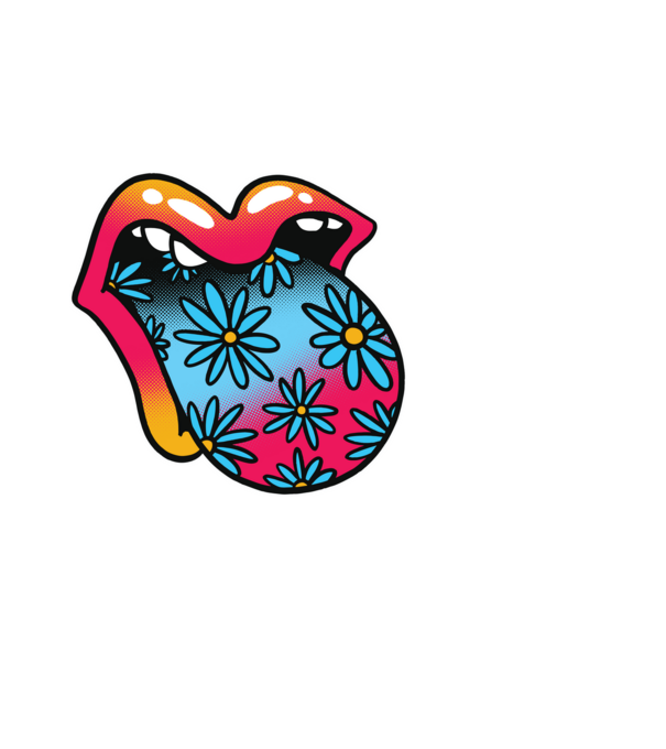 Trippy Tongue minta fekete pólón