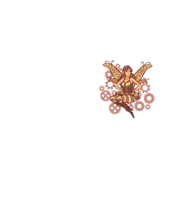 Steampunk tündér minta neonsárga pólón