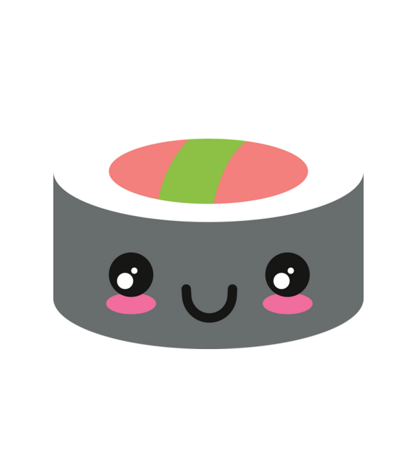 Sushi minta fehér pólón