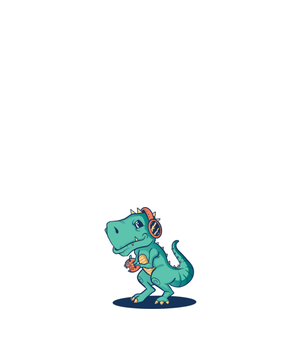 Gaming Dinosaur minta fehér pólón
