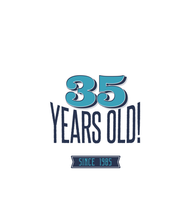 35 years old awesome since 1985 minta türkiz pólón