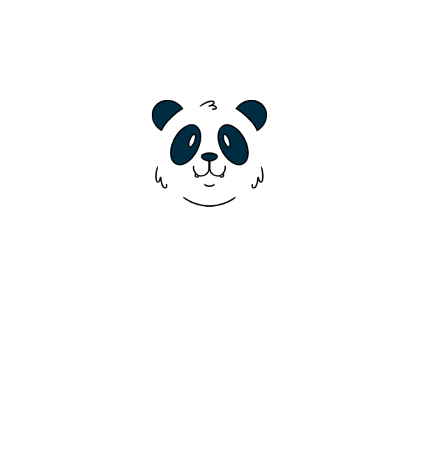 Panda Fej minta fehér pólón