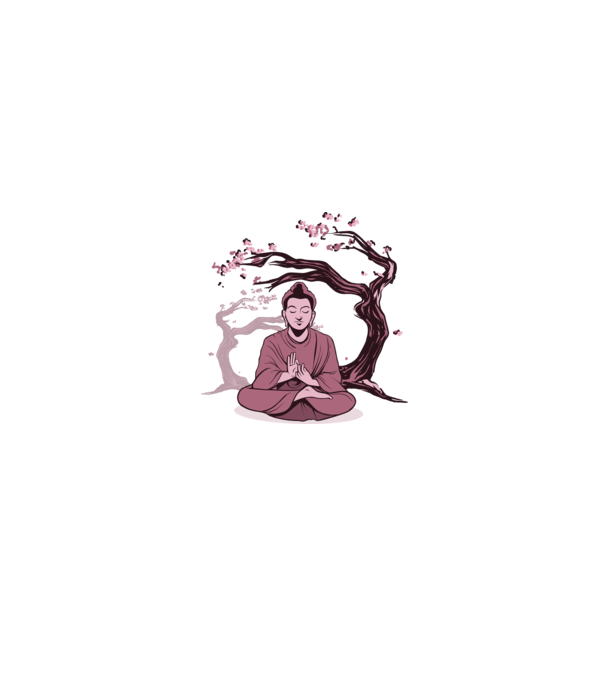 Buddha meditáció minta fehér/piros pólón