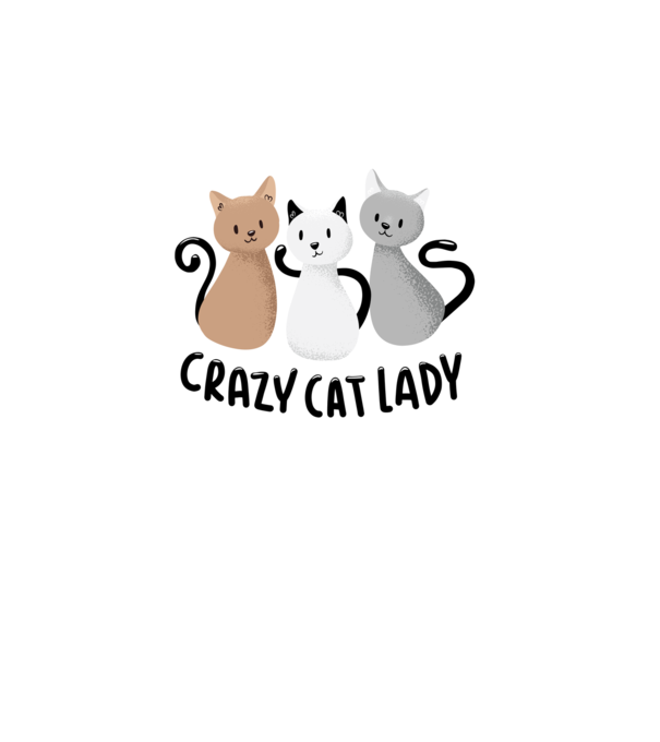 Crazy Cat Lady - Őrült Cicás Csaj minta fehér pólón