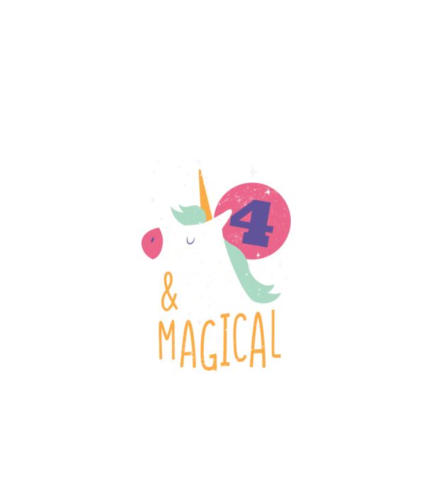 I'm 4 and Magical Unikornis minta fekete pólón