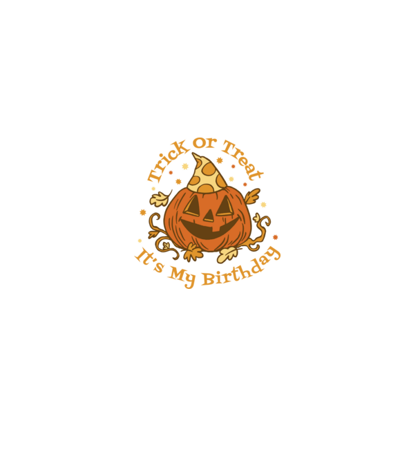 Trick or Treat It's my Birthday Halloween minta fekete pólón