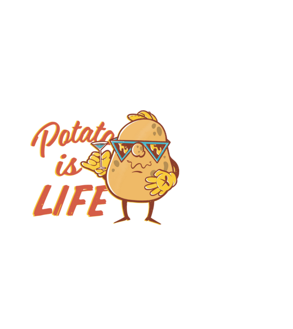 Potato Is Life minta fekete pólón