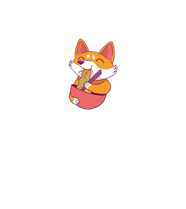 Corgi ramennel minta fekete pólón