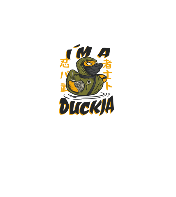Ninja kacsa minta szürke pólón