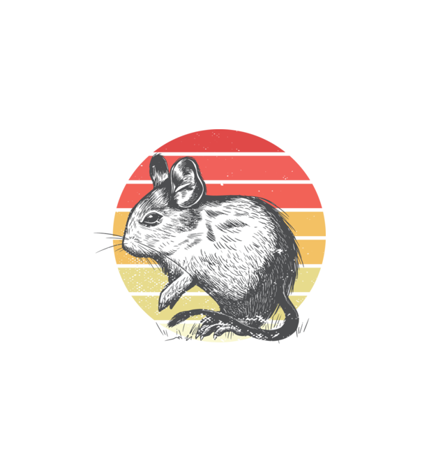 Retro Degu minta fehér pólón