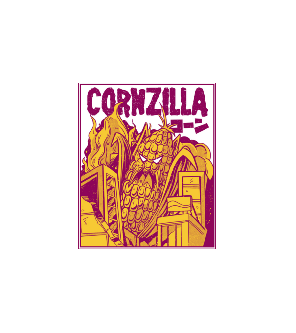 Cornzilla minta fehér pólón