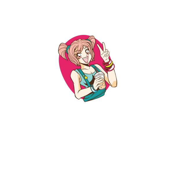 Bobba Anime Lány minta fehér pólón