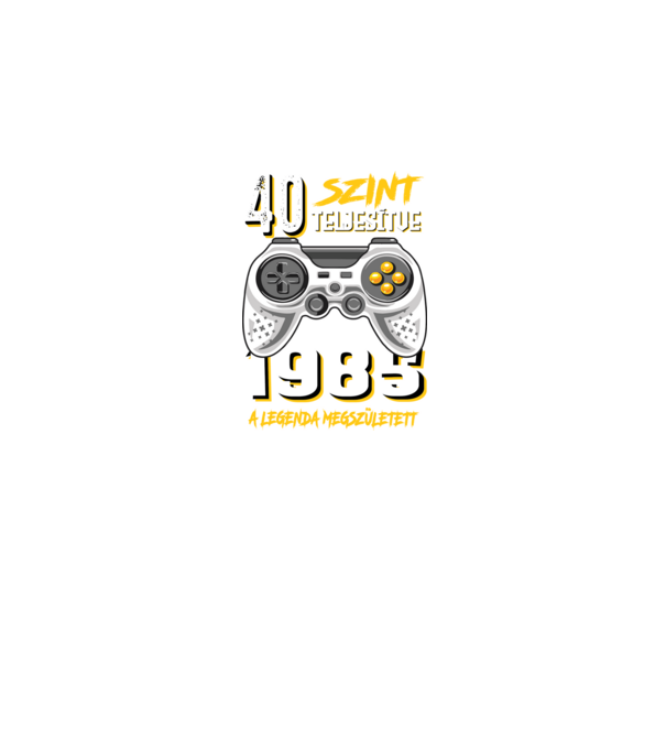 GAMER szint teljesítve 40. 1985 minta fekete pólón