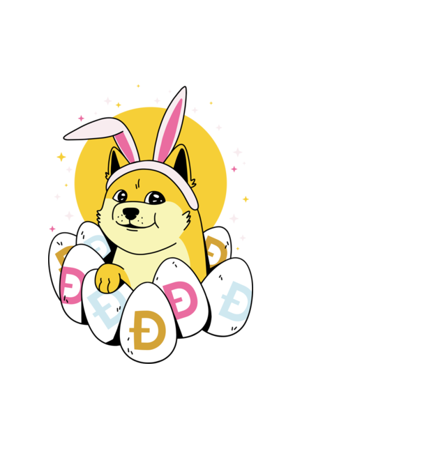 Dogecoin Húsvét minta fehér pólón