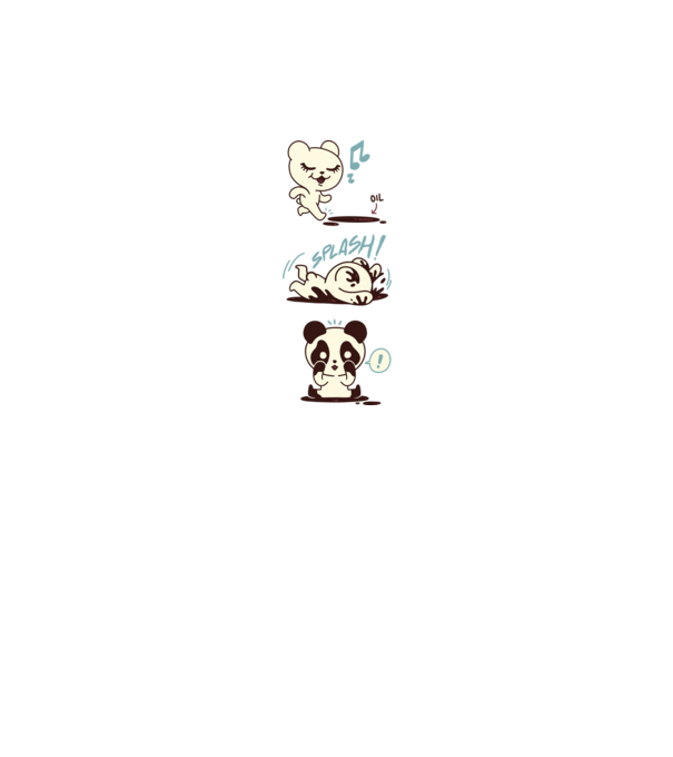 Panda minta fehér pólón