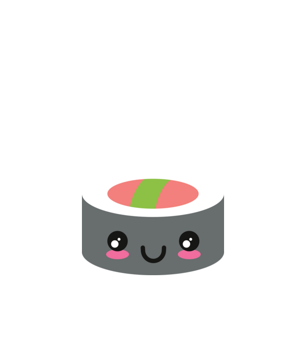 Sushi minta fekete pólón