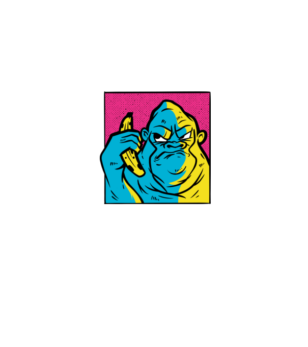 dühös gorilla minta szürke pólón