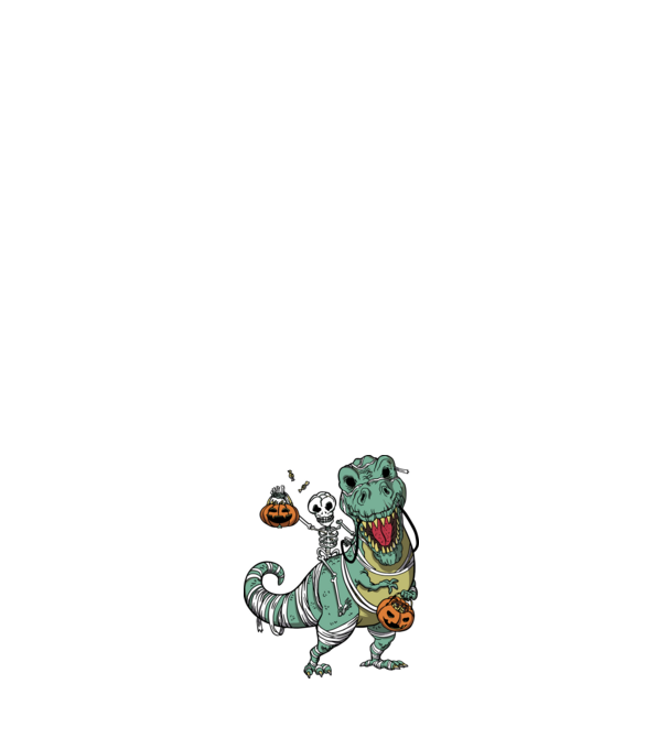 Halloweeni Trex minta fehér pólón