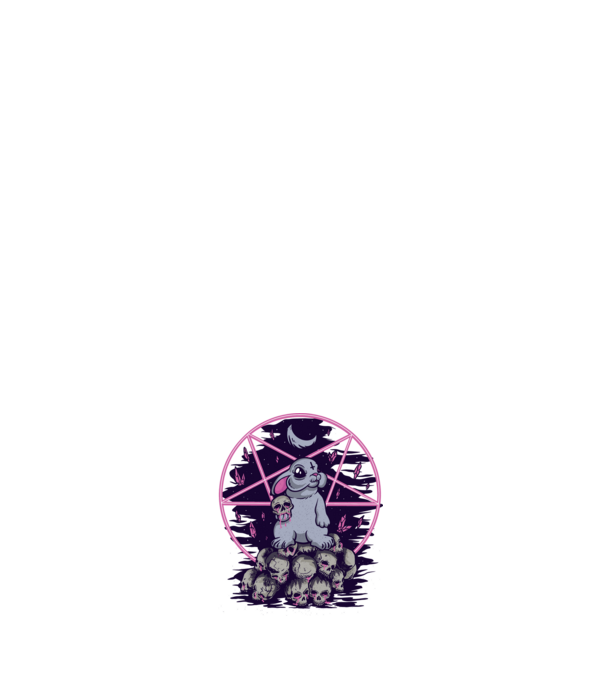 Pentagram nyuszi minta fehér pólón