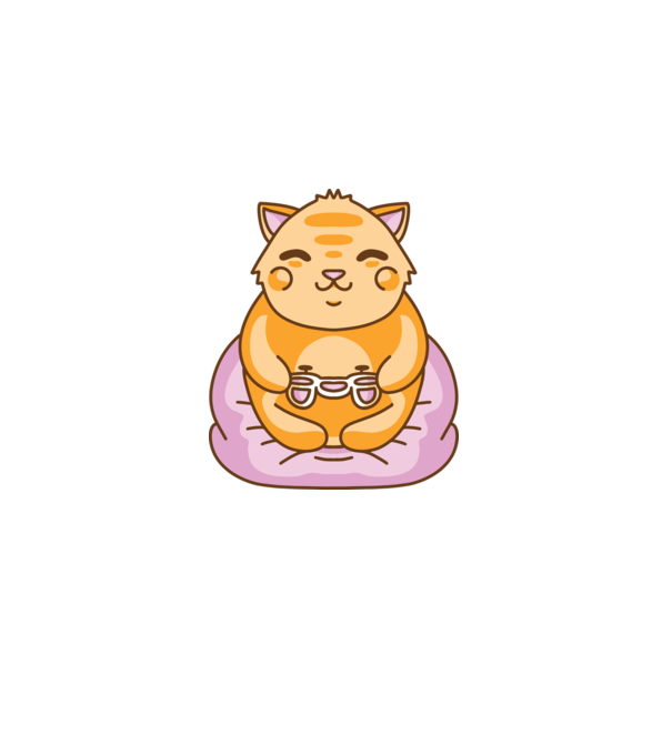 Kawaii Gamer Cica minta világoskék pólón