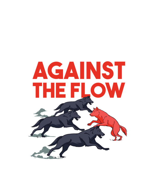 Against the flow - Árral szemben minta fehér pólón