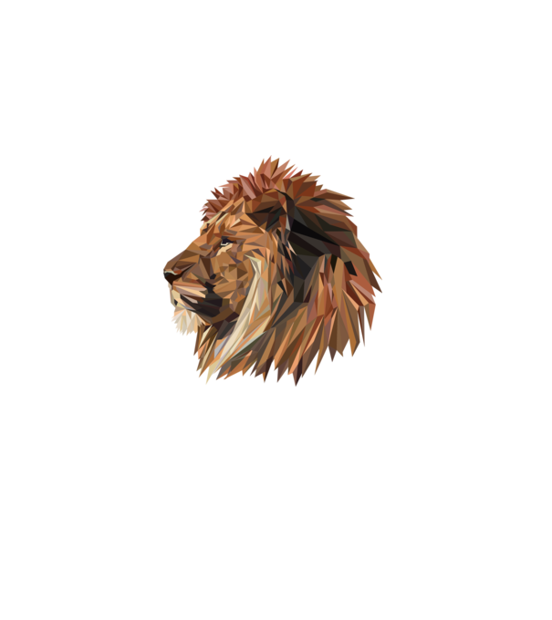 lion polygon minta világoskék pólón