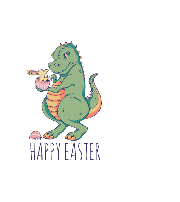 Dino Rabbit Easter Kiss minta fehér pólón