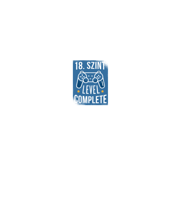 18. szint level completed minta fekete pólón