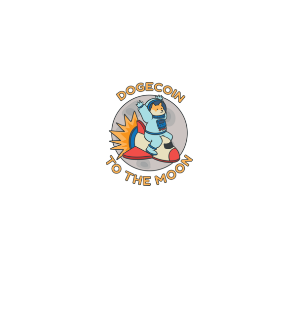 Dogecoin To The Moon minta királykék pólón