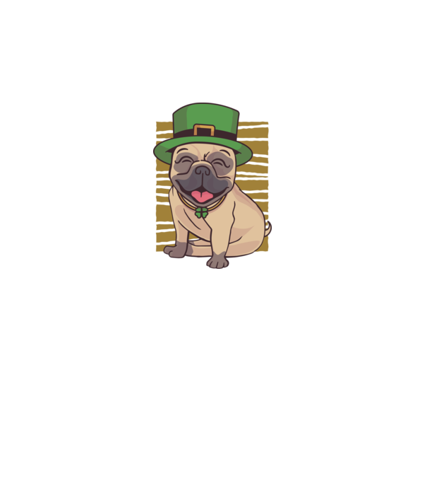 St. Patrick Mopsz minta fekete pólón