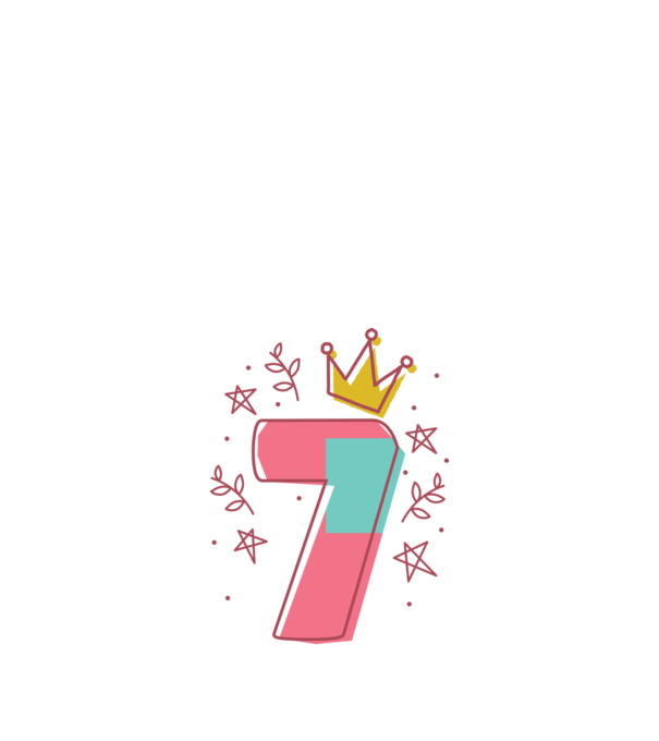 7 éves szülinap szám minta fehér pólón