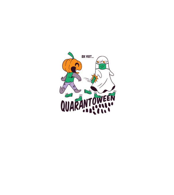 Quarantoween minta szürke pólón